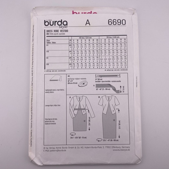 🧵 2 for 22$ 🧵 BURDA Sewing Pattern 6690 - Picture 3 of 8